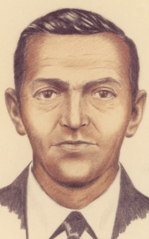 A 1972 FBI composite drawing of the hijacker dan cooper also known as db cooper. mystery of db cooper